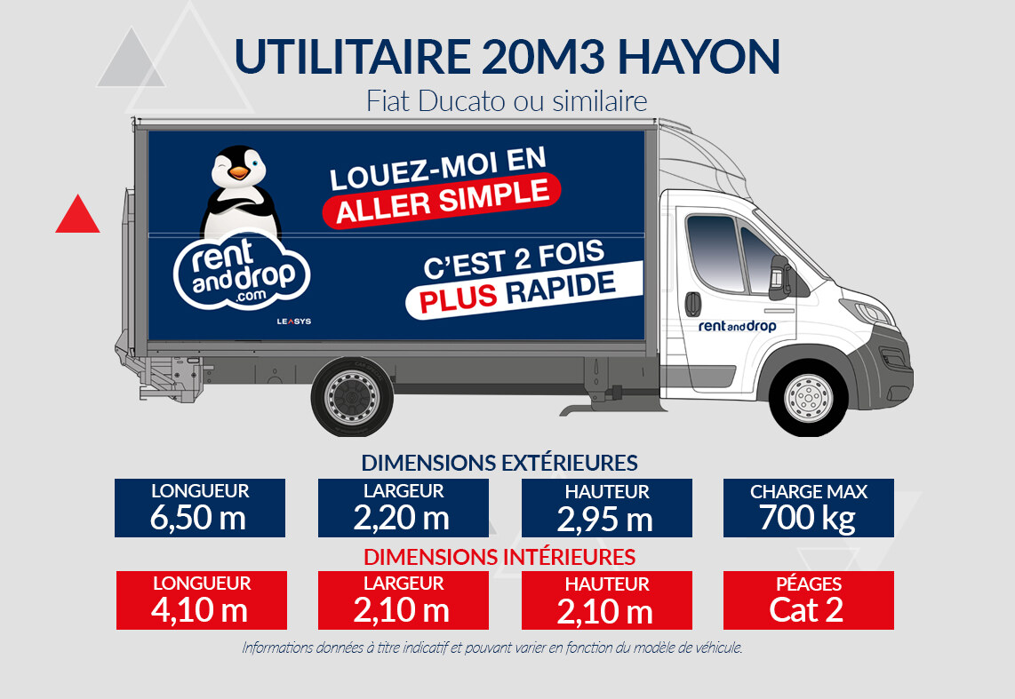 Utilitaire 20m3 avec hayon