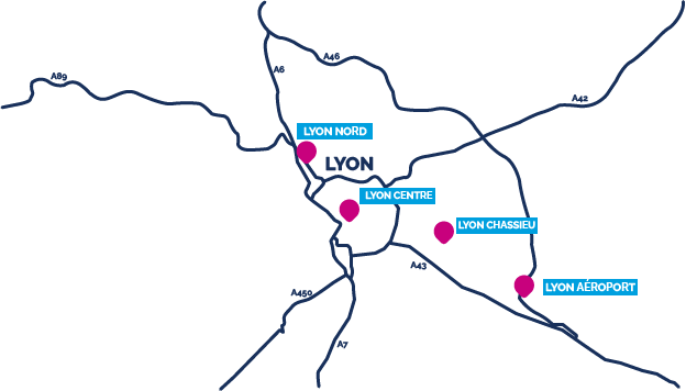 Location utilitaire Lyon map